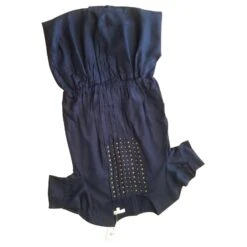 Autre Marque ROBE FILLE CHLOE BLEU MARINE AVEC RIVET , Plissée .Taille Basse ,6/8/12/14 Ans.