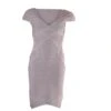 Robe Fourreau Bandage Herve Leger En Rayonne Gris Clair