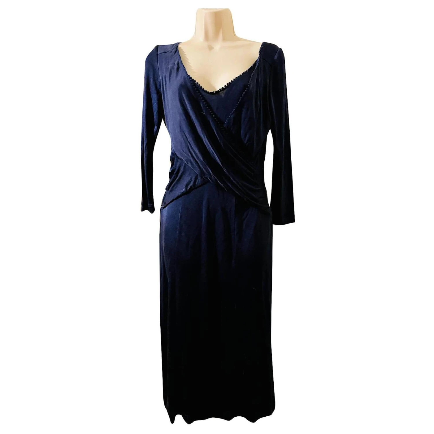 Ghost London Robe Ghost En Jersey De Soie Bleu Foncé 1 Ghost London Robe Ghost En Jersey De Soie Bleu Foncé