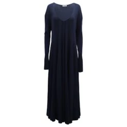 Robe Jil Sander Maxi En Polyamide Bleu Marine
