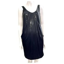 Diane Von Furstenberg Robe Lesley Vintage Noir Métallisé DvF