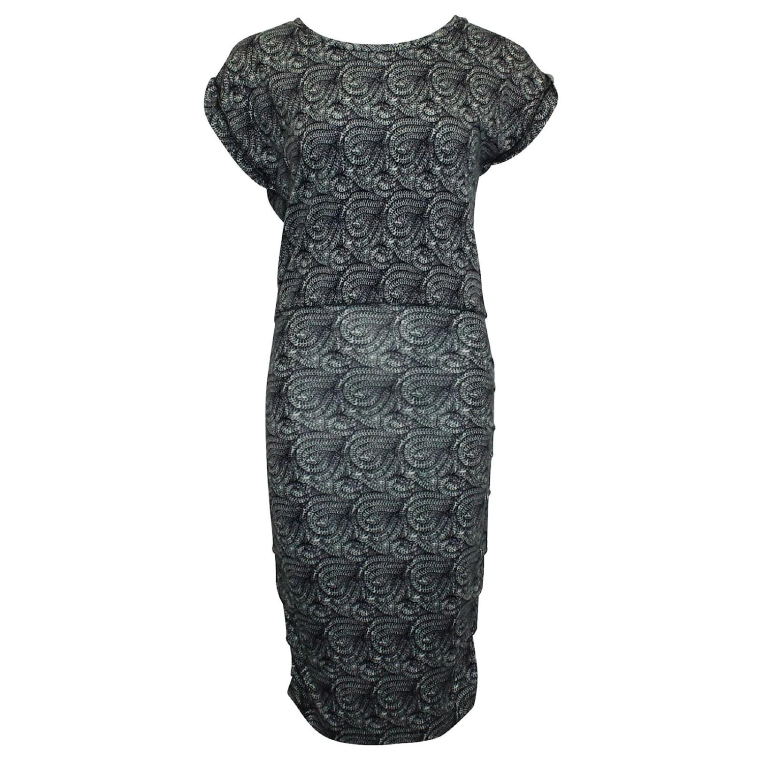 Maje Robe Mi-longue à Mancherons Noir 1 Maje Robe Mi-longue à Mancherons Noir