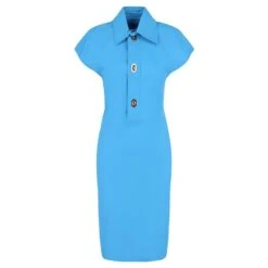 Robe Mi-longue Ă Manches Courtes Bottega Veneta Bleu