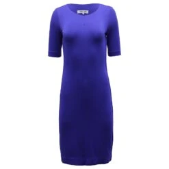 Robe Mi-longue T-shirt Moulante Diane Von Furstenberg En Viscose Bleu Roi