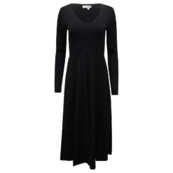 Robe Mi-longue Vince à Col En V En Rayonne Noire