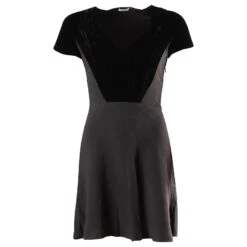 Robe Miu Miu Avec Empiècements En Velours En Acétate Noir