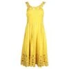 Catherine Malandrino Robe Moutarde Avec Encolure Et Ourlet Brodés Jaune