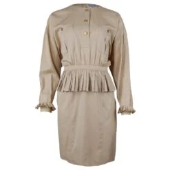 Robe Plissée Chanel Beige