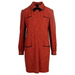 Robe Rouge à Col En Laine Avec Nœud Valentino