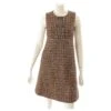 *Robe Sans Manches à Carreaux En Tweed Dolce & Gabbana Marron