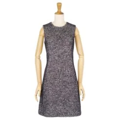 *Robe Sans Manches En Tweed Gris Dolce & Gabbana