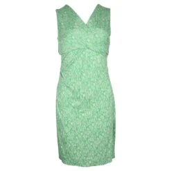 Diane Von Furstenberg Robe Sans Manches Verte Et Blanche