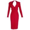 Roland Mouret Robe Col V Profond En Viscose Rouge