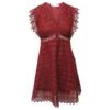 Sandro Mini Robe Sans Manches En Dentelle à Col En V En Polyester Bordeaux