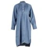 Chloé See By Chloe Robe Plissée à Plastron En Denim De Coton Bleu