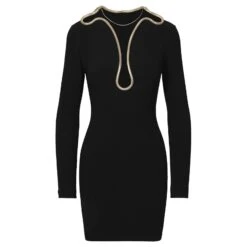 Stella Mc Cartney Stella McCartney Isabela - Robe Courte Bordée De Chaînes Noir