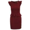 Sandro Paris Robe Peplum Resonance En Polyester Bordeaux Rouge