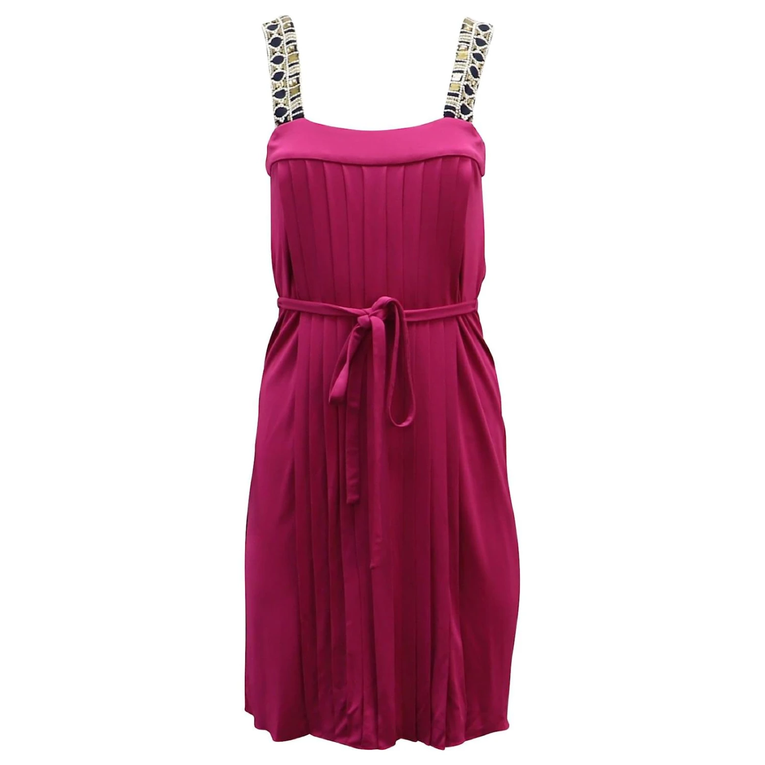 Tory Burch Robe à Bretelles Perlées En Viscose Rose 1 Tory Burch Robe à Bretelles Perlées En Viscose Rose