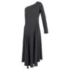 Vanessa Bruno Robe Mi-longue Asymétrique En Polyester Noir