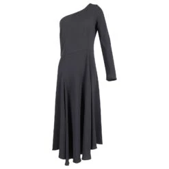 Vanessa Bruno Robe Mi-longue Asymétrique En Polyester Noir