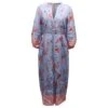 Vilshenko Robe à Manches Longues Imprimé Floral En Soie Bleue