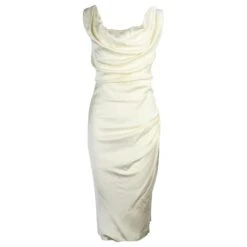 Vivienne Westwood Robe Drapée Ginnie En Acétate Jaune Clair