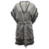 Zimmermann Zimmerman Robe Ceinturée à Franges En Lin Gris